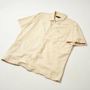 * made in Japan manner . good old clothes Burberry London BURBERRY LONDON short sleeves shirt S cream Logo embroidery box Silhouette retro casual *