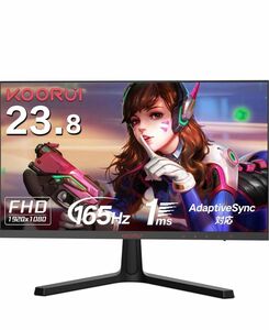 KOORUI ゲーミングモニター 24インチフルHD VA 非光沢 1ms 165Hz FPS, RTS向け 24E4