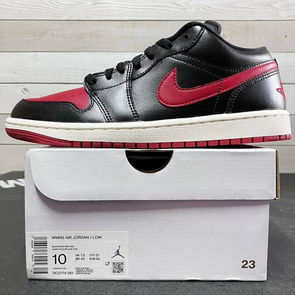 メンズ 26.5cm W NIKE AIR JORDAN 1 LOW BRED DC0774-061 ナイキ エア ジョーダン ワン ローカット ブレッド