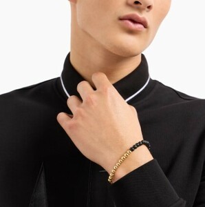 2024新作　直営　日本未発売　A|X Armani ExchangeTwo-Tone Brass Beaded Bracelet　本物をお届けします！