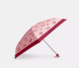 ☆US限定☆2024春夏新作!!　日本未発売　COACH Mini Umbrella In Cherry Print　さくらんぼ傘　CR909　本物をお届け♪かわいいー