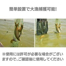 投網 罠型捕獲ネット ロングタイプ グリーン とあみ 魚 漁業 漁師 フィッシング スポーツ 釣具 カニ エビ 追い込み漁 捕獲ネット 漁 網 _画像3