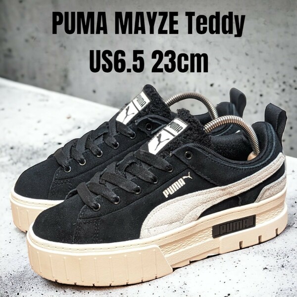 PUMA MAYZE プーマ メイズ 23cm 厚底スニーカー ブラック　レディーススニーカー　PUMAスニーカー　PUMA厚底　スウェード