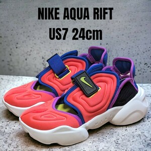  не использовался NIKE AQUA RIFT Nike aqua подъёмник 24cm NIKE спортивные туфли женский спортивные туфли толщина низ спортивные туфли NIKE aqua подъёмник 