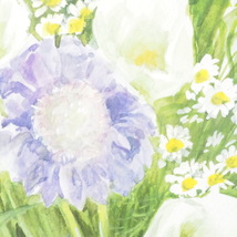 花々の多様な色彩の美しさが表現された作品！真作！水彩画 肉筆画 橋本不二子作「夏の花」1999年 MNK605_画像8