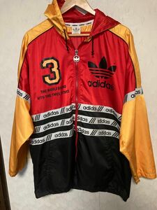 アディダス adidas 90年代 ナイロンジャケット パーカー デサント L 