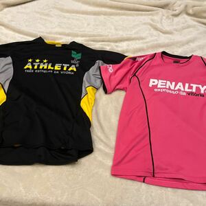 アスレタ PENALTY 2枚セット おそらくどちらもLサイズ ATHLETA サッカー 半袖Tシャツ フットサル プラクティスシャツ 