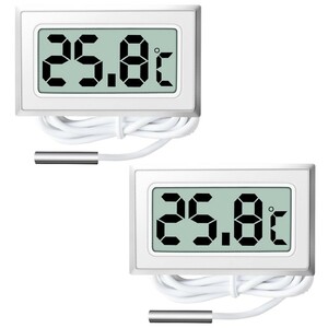  digital water temperature gage Kanagawa prefecture from shipping immediate payment LCD2 piece set battery attaching aquarium aquarium. water temperature control . white white free shipping 