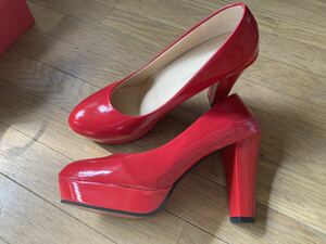 #SHISHANGJINZI высокий каблук эмаль туфли-лодочки красный размер 42