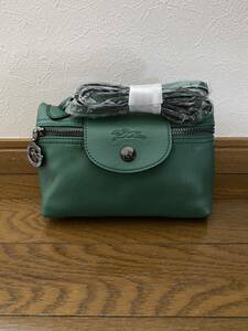 [ new goods ]LONGCHAMPrup rear -ju extra mi Nicross body bag green - leather newest 