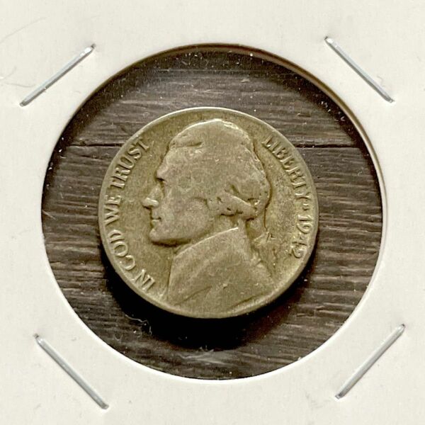 ウォータイム・ニッケル 1942「P」アメリカ5セント銀貨