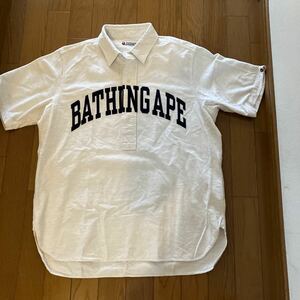 お探しの方。レア物。A BATHING APE 半袖 ホワイト シャツ　　サイズL