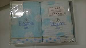 【菊水-10371】(HG)訳あり◆ae Elegance フェイスタオル ２枚セット 水色 箱入り（IS）