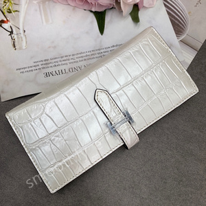  refined taste long wallet on etc. . leather second bag genuine article . leather man and woman use original leather purse folding in half crocodile leather using one's way ④ number color 