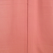 夏着物 色無地 単衣 絽 バチ衿 正絹 エンジ色 一つ紋 夏用 仕立て上がり 身丈151cm_画像6