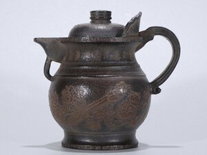 # large . fine art #... structure . green mud phoenix .... cap purple sand small teapot ( inspection ) Akira era small teapot purple sand tea . tea utensils Tang thing China fine art antique 395