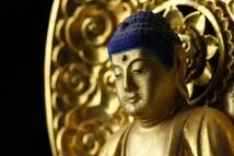 【LIG】仏教美術 木彫金彩 仏像 三点 大日如来像 釈迦如来像 [.WP]23.7_画像9