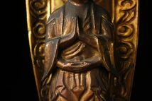 【LIG】仏教美術 木彫金彩 観音立像 32㎝ 置物 古美術品 旧家収蔵品 [.Y]23.12_画像5
