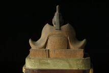 【LIG】時代仏教美術 細密彫刻 木彫 天神坐像 11㎝ 豆仏 寺院引取品 ⑤ [P]24.3_画像7