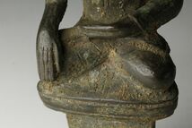 【LIG】時代タイ仏教美術 銅製 釈迦牟尼像 19㎝ 時代古玩 コレクター収蔵品 [.E]24.5_画像6
