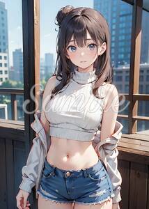 Vol,13935【高画質】A4サイズ アートポスター グラビア イラスト コスプレ モデル セクシー かわいい 美人 美少女 美女 アニメ ACG