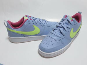 NIKE COURT BOROUGH LOW 2 GS ブルー ピンク 22.5cm ナイキ コートバーロウ ロー コバルト キッズ レディース BQ5448-405