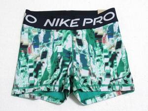 NIKE PRO ショート タイツ 緑 紺 M ナイキ プロ トレーニング ワークアウト ポールダンス スパッツ グリーン DQ5574-365