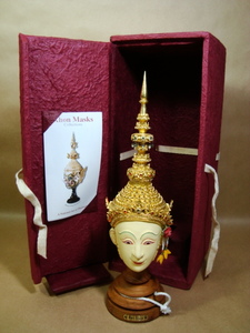  Thai top class fine art handicraft * less shape culture fortune mask dance .Khon|Khon Mask corn mask | mask ornament *Sidasi-ta①* exclusive use boxed 