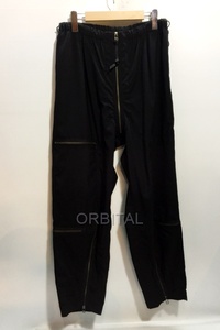 代官山)Product Twelve プロダクトトゥエルブ Zip Pants ウール ポリエステル ジップパンツ サイズ2 ブラック