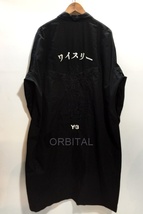 代官山)Y-3 ワイスリー ヨウジヤマモト U CRFT GRAPHIC LONG SHIRT ロゴ刺繍 ロングシャツコート ブラック サイズM_画像1