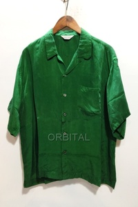 代官山)UNUSED アンユーズド 17SS オープンカラールーズシャツ US1285 キュプラ グリーン サイズ2