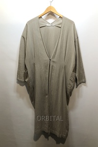 経堂)evam eva エヴァムエヴァ コットンリネン ロングカーディガン cotton linen drop pocket robe E201T063 定価￥28,600-