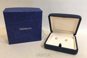 二子玉) ミキモト MIKIMOTO K18YG × パール ピアス 美品 総重量：約0.94g イエローゴールド ジュエリー