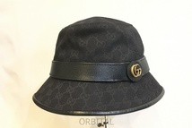 二子玉) GUCCI グッチ ダブルG付き GGキャンバス バケットハット 576587 4HG53 Sサイズ（57cm）美品 国内正規_画像1