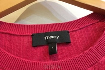 二子玉)Theory セオリー SUPER PIUMA CREW NECK RI クルーネック コットン リブニット セーター ピンク S 定価￥22,000-_画像7