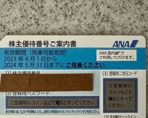 ●コード通知 全日空 ANA 株主優待 株主優待券 有効期限:2024年5月31日 番号通知