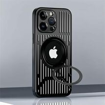 iPhone 12/12 Pro 用 ケース MagSafe対応 リング スタンド機能 放熱 多機能360°回転スタンド マグネット搭載アイフォン12プロ カバー_画像2