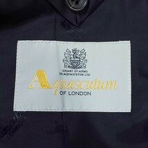 【極美品】Aquascutum アクアスキュータム ダブル6ボタンジャケット テーラードジャケット 紺ブレザー 金釦 ダークネイビー 濃紺 11/L_画像9