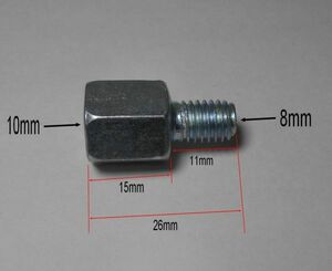 * rearview mirror screw diameter conversion adapter - bike side 8mm regular screw .10mm regular screw .* prompt decision 1 piece 150 jpy postage 120 jpy 