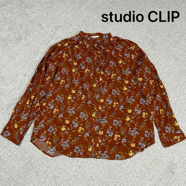 studio CLIP スタディオクリップ　花柄　シャツ　ブラウス　L