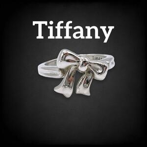 【希少美品】 ティファニー tiffany&co. Tiffany リボン 指輪 リング 8号 SV925 刻印 7号 9号 ヴィンテージ アクセサリー シルバー 826