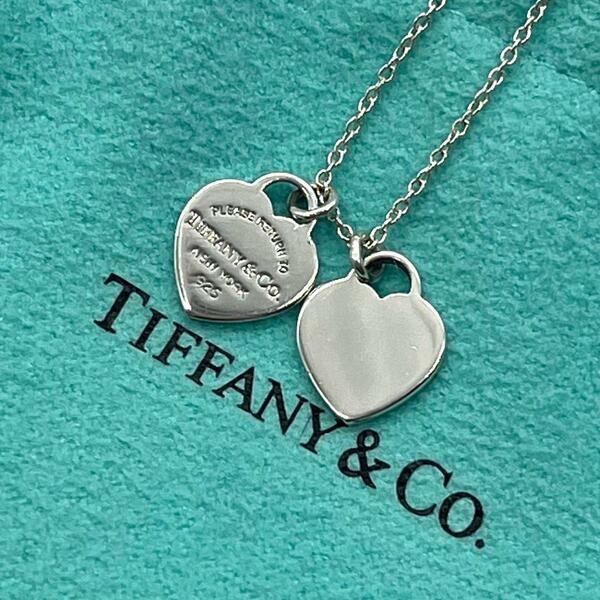 【美品】 ティファニー tiffany&co. Tiffany ダブルハート リターントゥ リターントゥハート ネックレス 刻印 ペンダント シルバー 831