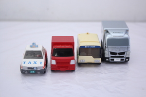 【チョロQ】 働く車（路線バス タクシー 郵便車) 3台セット とトラック(プルバックカー 三菱FUSO CANTER)１台