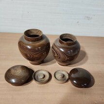 木製 茶葉缶 茶筒 茶入 茶器 茶缶 煎茶道具 煎茶 日本茶 台湾茶 中国茶 骨董 古玩 茶道具 古美術　茶亀　昭和レトロ　おみやげ物　工芸品_画像2