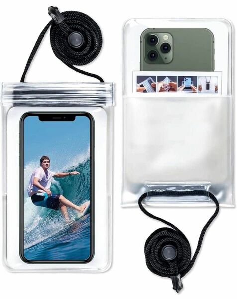 二枚セット防水電話バッグ 防水ケース スクリーンタッチセンシティブ 携帯電話