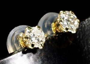 【格安】品質保証 高純度 0.2ct ダイヤモンド ピアス【限定入荷商品】(K18 YG 刻印有 Dia2121