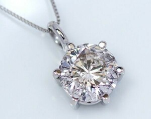 [ brilliancy ] 0.5ct one bead diamond necklace large grain PT900 platinum product domestic production limitation 37 1 1212