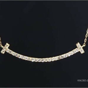 【格安】 Tスマイル ダイヤモンド ネックレス 大型 K18YG 18金製品 国内生産 2211の画像2