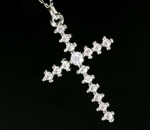 【華】【十字架】クロス 0.5ct ダイヤモンド PT850 プラチナ ネックレス pt017 3311