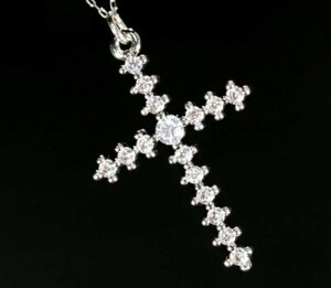 [.][ 10 знак .] Cross 0.5ct бриллиант PT850 платина колье pt017 3311